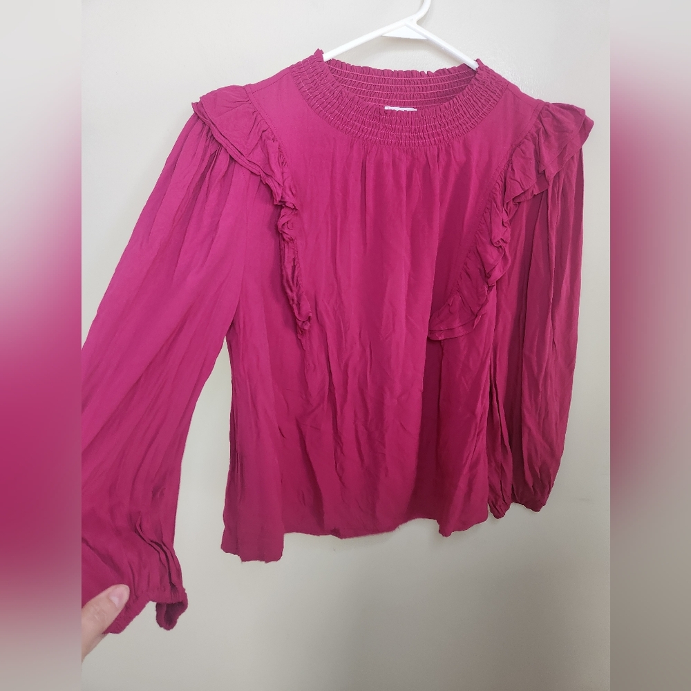 Women's Ruffled Blouse - Pink - Picture 4 of 6